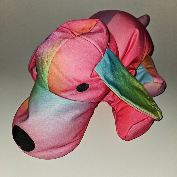 Justice Microbead Puppy Dog Plush Floppy Heart Peace Sign Pink Purple Blue Green - Picture 3 of 11